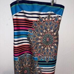 Laundry By Shelli Segal multi-color Peacock Dress size 12